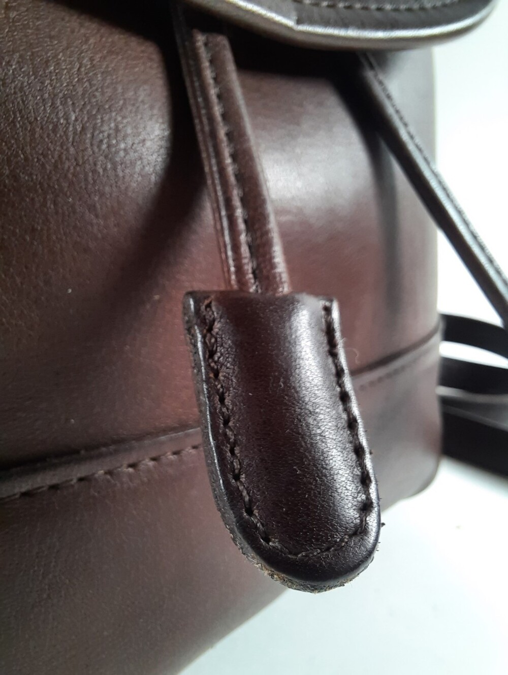 '98 COACH Turnlock Drawstring Backpack Glove Tanned Leather Mahogany Vtg - Picture 14 of 16